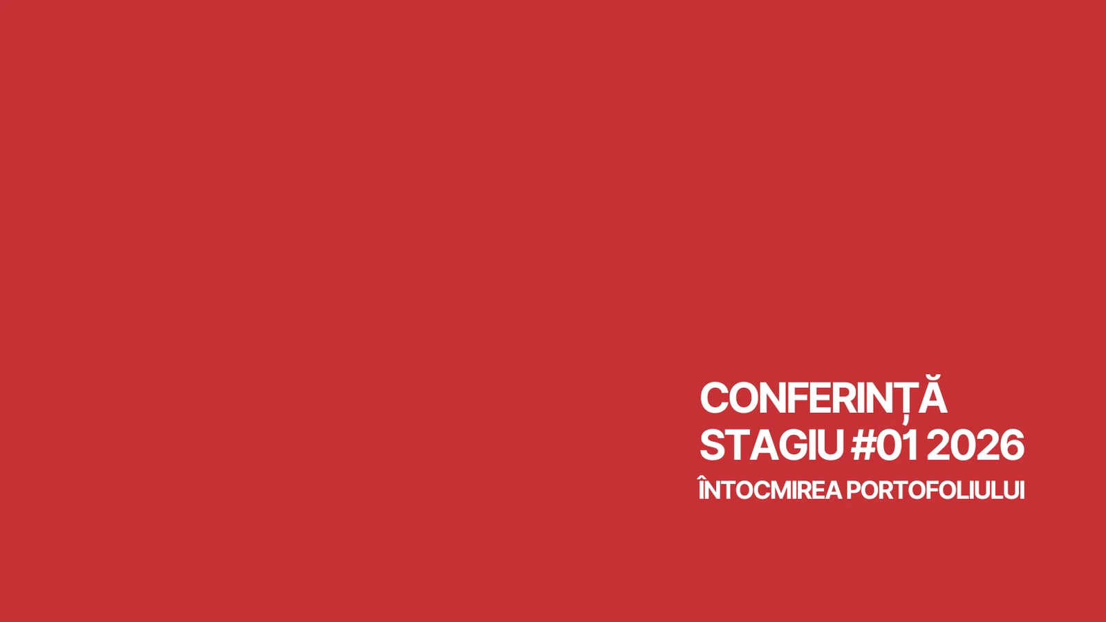 Conferință de stagiu #01 2026